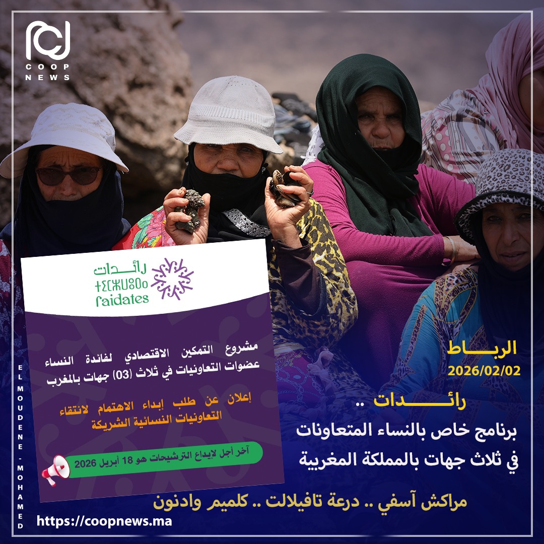 رائدات .. برنامج يستهدف النساء المتعاونات في ثلاث جهات بالمملكة المغربية لتعزيز التمكين الاقتصادي لفائدة 5000 إمرأة متعاونة